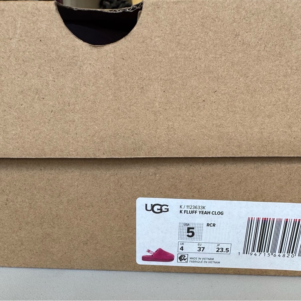 UGG Women’s Fluff Yeah Clog – Rock Rose, Size 5 (New in Box) - Picture 4 of 4